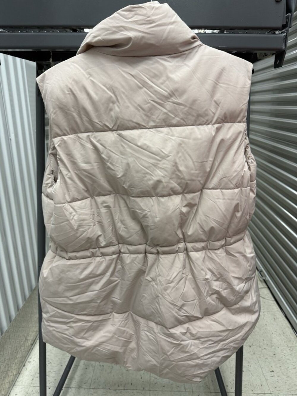 Calvin Klein Long Puffer Winter Vest S-M Light Pink Down Filled - Picture 2 of 3